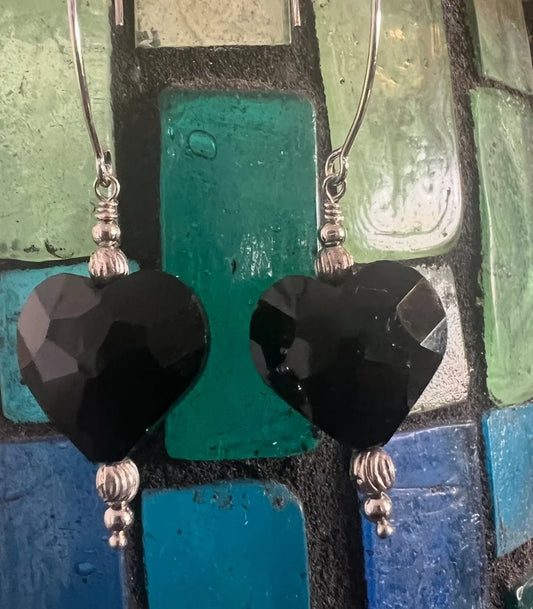 Black Hearts - Wire Earrings